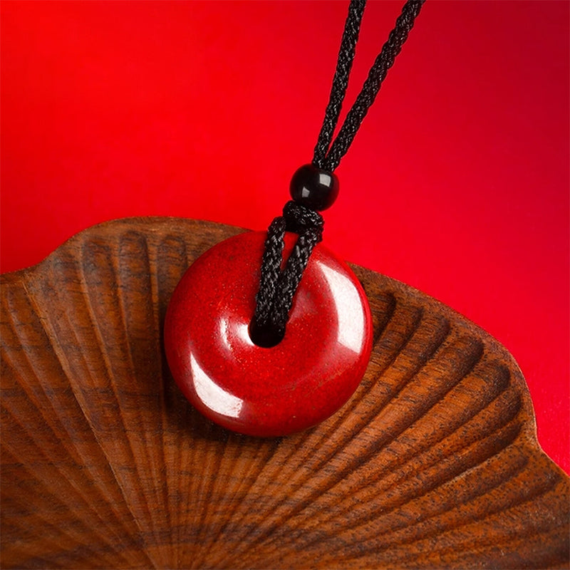 Purple Cinnabar Peace Buckle Pendant