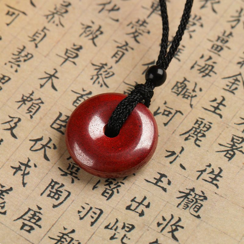 Purple Cinnabar Peace Buckle Pendant