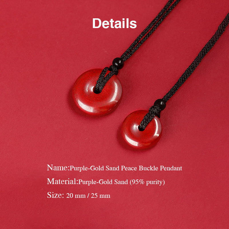 Purple Cinnabar Peace Buckle Pendant