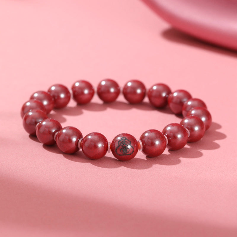 Auspicious Gourd Purple Cinnabar Women's Bracelet