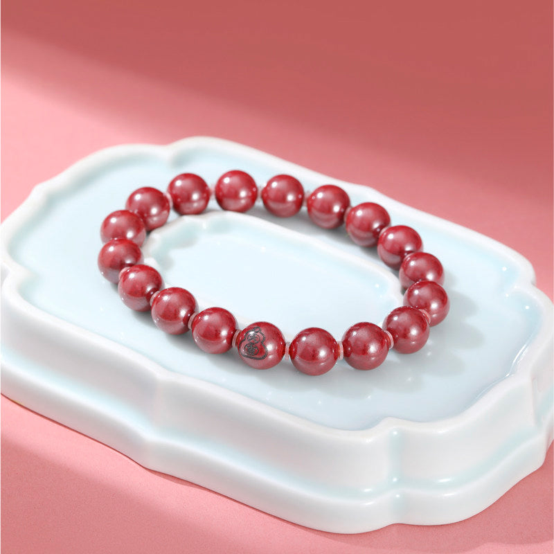 Auspicious Gourd Purple Cinnabar Women's Bracelet