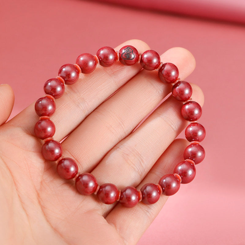Auspicious Gourd Purple Cinnabar Women's Bracelet