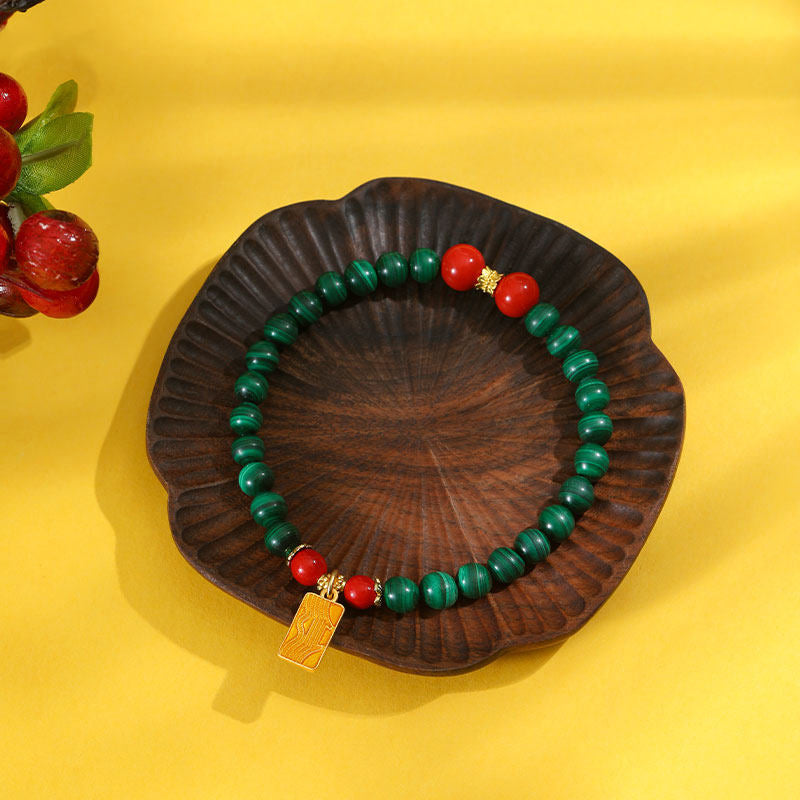 Malachite Lotus Women's Bracelet