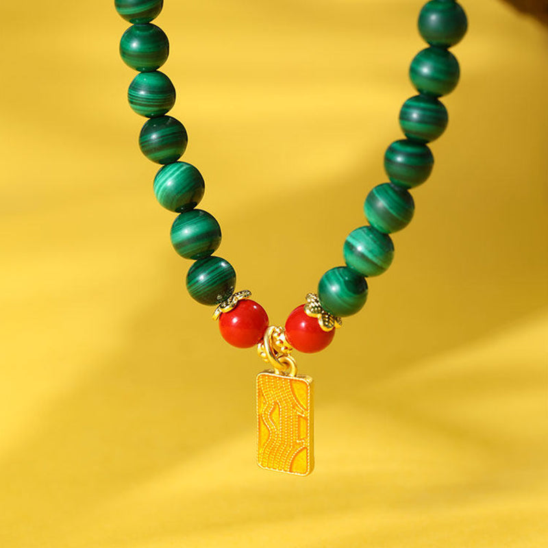 Malachite Lotus Women's Bracelet