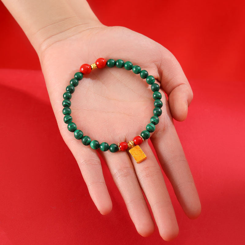 Malachite Lotus Women's Bracelet