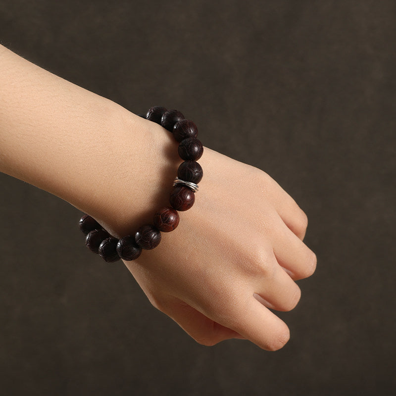 Double-Sided Lotus Sandalwood Bracelet
