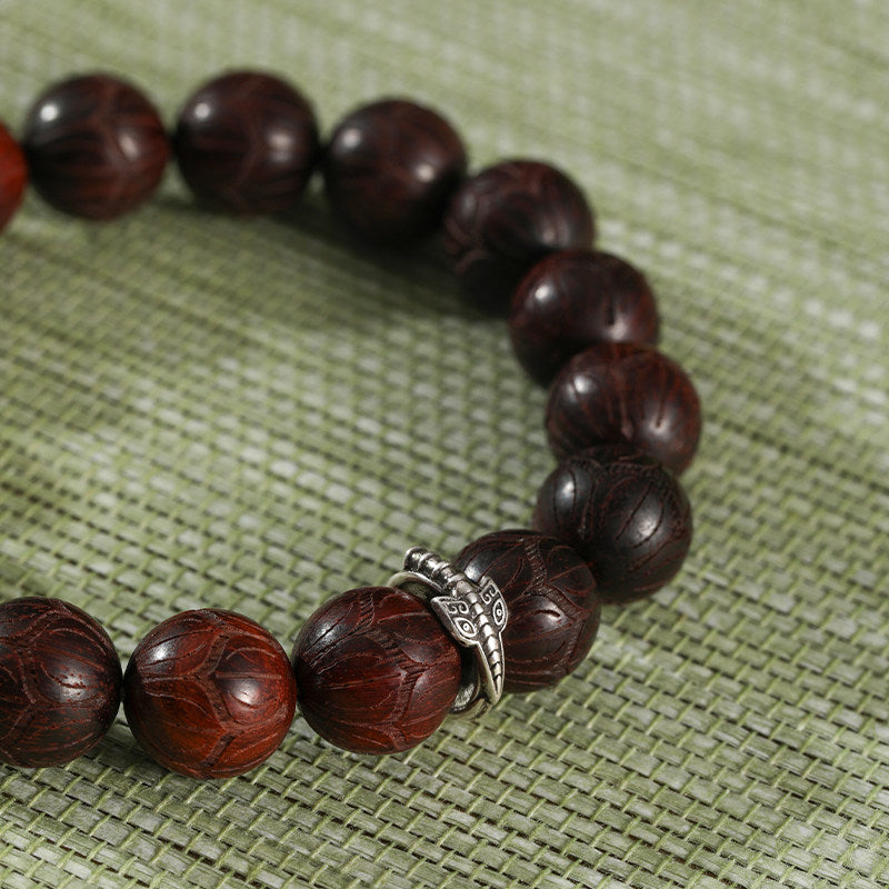 Double-Sided Lotus Sandalwood Bracelet