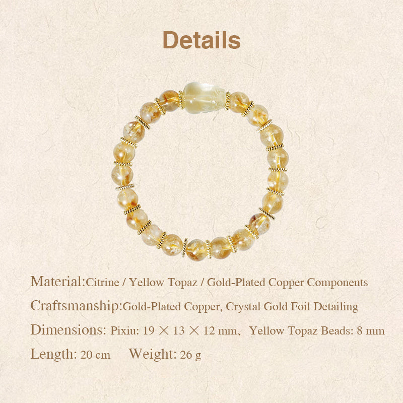 Five Emperors Pixiu Crystal Bracelet